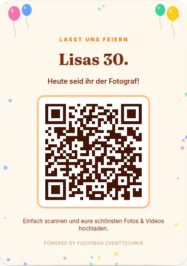 Tischaufsteller-Vorlage „Lisas 30."